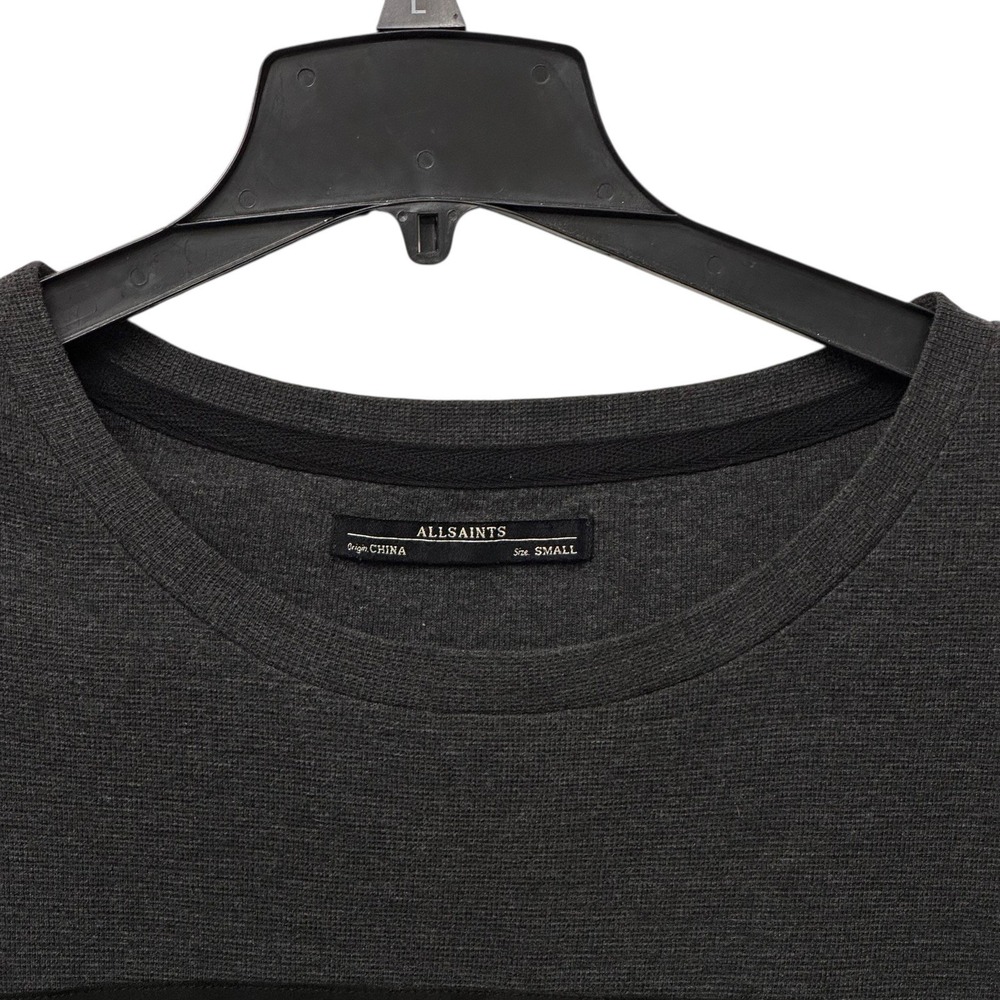 ALLSAINTS Diego Tee Dress Size Small Suede Knit‎ Pockets Short Sleeve Grey - Picture 2 of 9